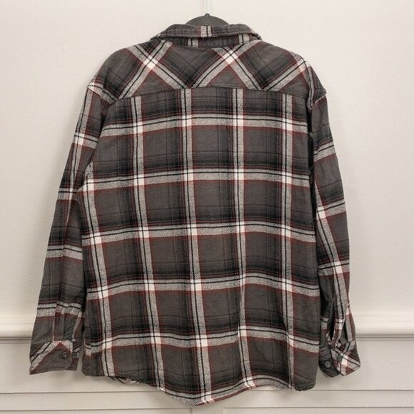Dickies Men’s Black Gray Red Plaid Flannel Button-Up Shirt – Size XL - Picture 2 of 3